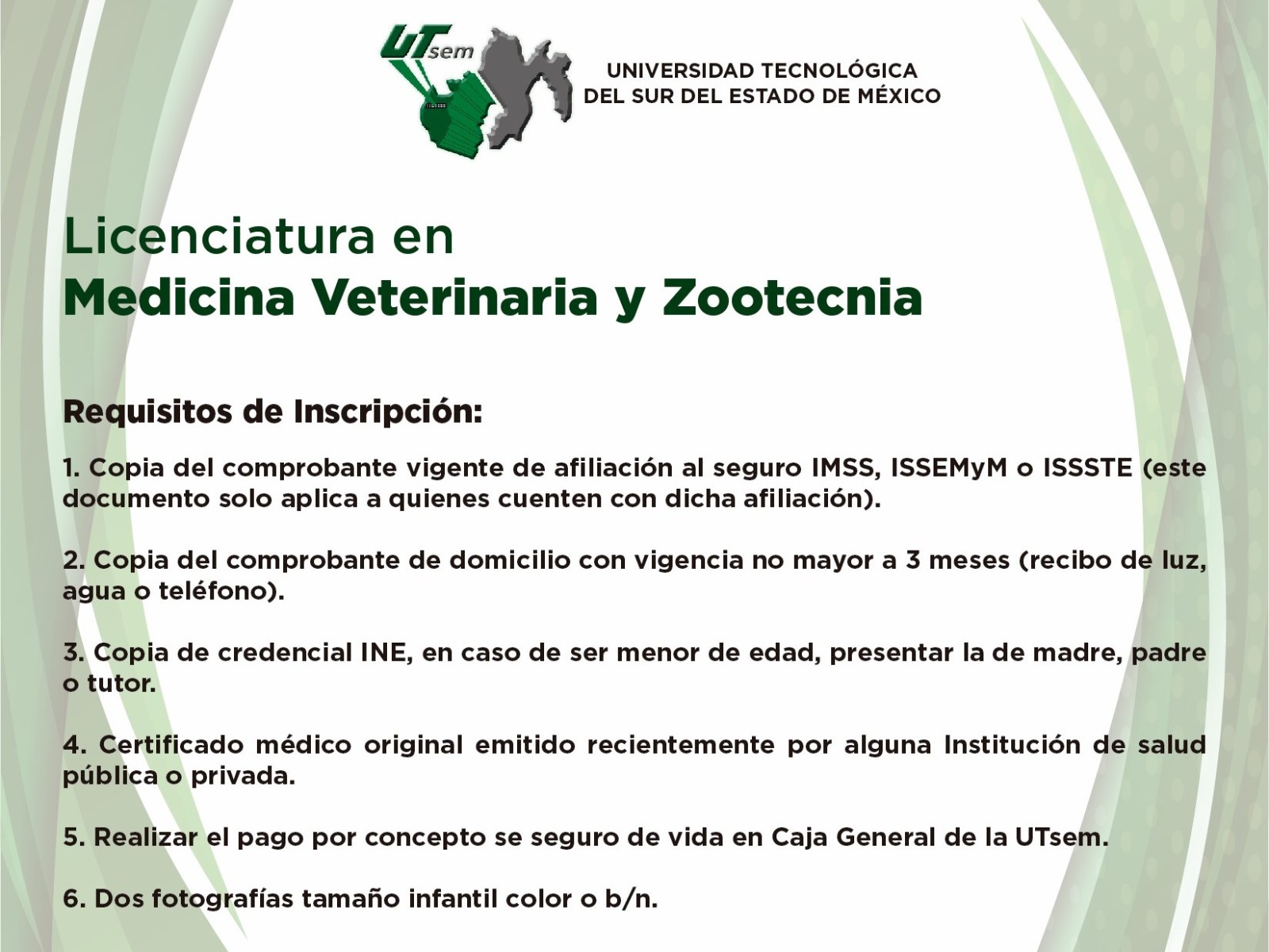 Requisitos Medicina Veterinaria y Zootecnia